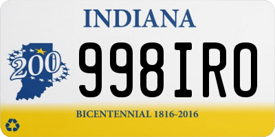 IN license plate 998IRO