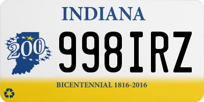 IN license plate 998IRZ