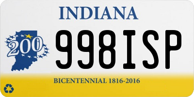 IN license plate 998ISP