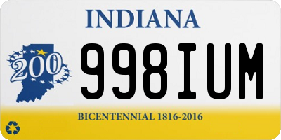 IN license plate 998IUM