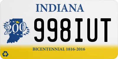 IN license plate 998IUT