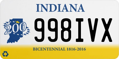 IN license plate 998IVX