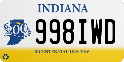 IN license plate 998IWD