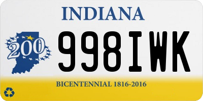 IN license plate 998IWK