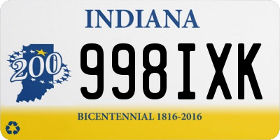 IN license plate 998IXK