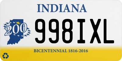 IN license plate 998IXL