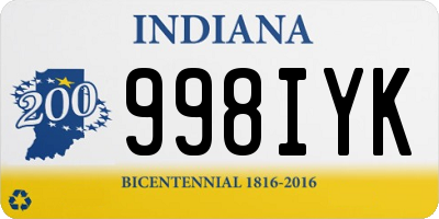 IN license plate 998IYK