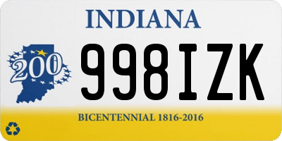 IN license plate 998IZK