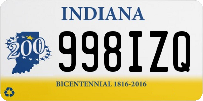 IN license plate 998IZQ