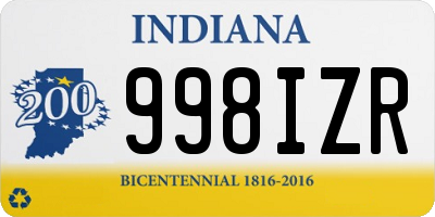 IN license plate 998IZR