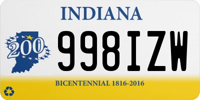 IN license plate 998IZW