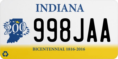 IN license plate 998JAA