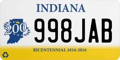 IN license plate 998JAB