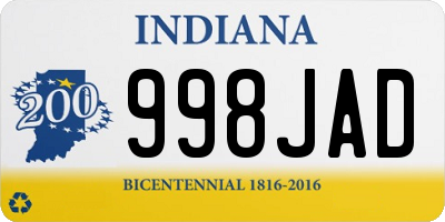 IN license plate 998JAD