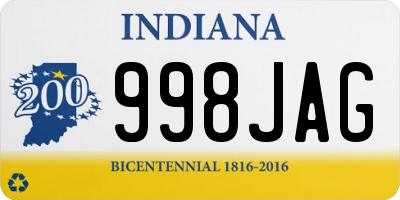 IN license plate 998JAG