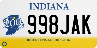 IN license plate 998JAK