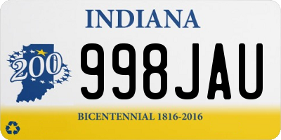 IN license plate 998JAU