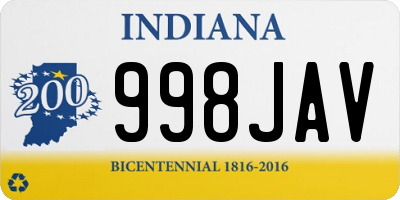 IN license plate 998JAV