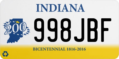 IN license plate 998JBF
