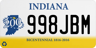 IN license plate 998JBM