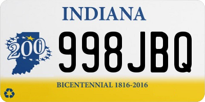 IN license plate 998JBQ