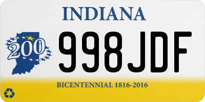IN license plate 998JDF