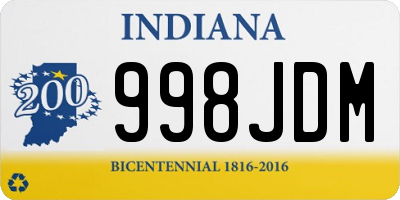 IN license plate 998JDM