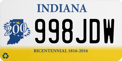 IN license plate 998JDW