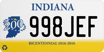 IN license plate 998JEF