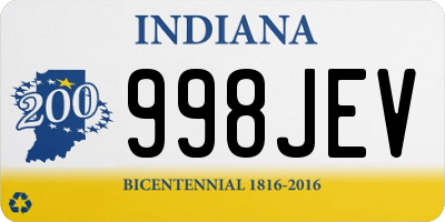 IN license plate 998JEV