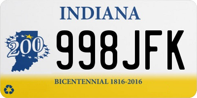 IN license plate 998JFK