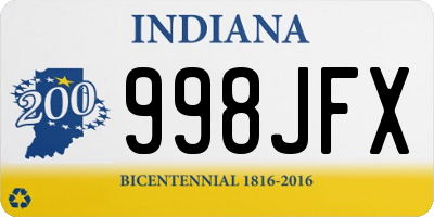 IN license plate 998JFX