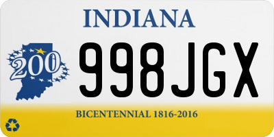 IN license plate 998JGX