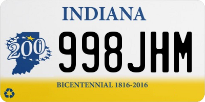 IN license plate 998JHM