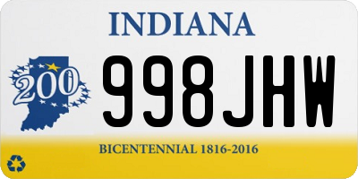 IN license plate 998JHW