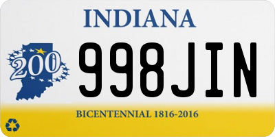 IN license plate 998JIN