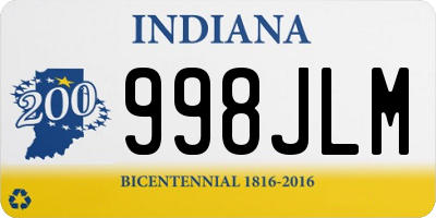 IN license plate 998JLM