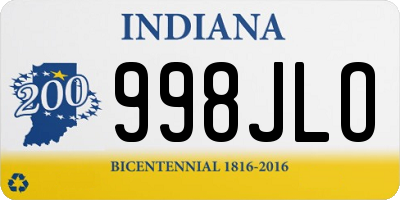 IN license plate 998JLO