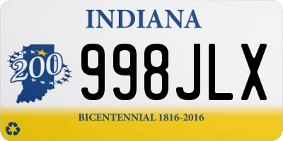 IN license plate 998JLX