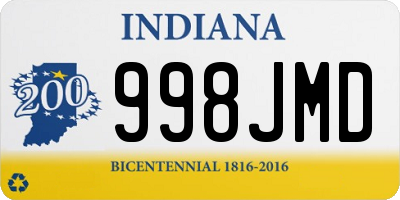 IN license plate 998JMD