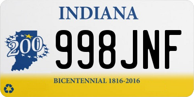 IN license plate 998JNF