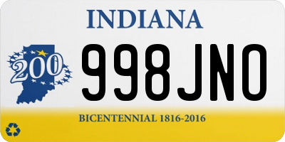 IN license plate 998JNO