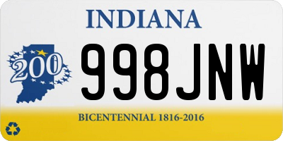 IN license plate 998JNW