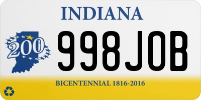 IN license plate 998JOB