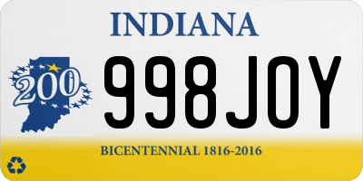 IN license plate 998JOY