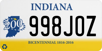 IN license plate 998JOZ
