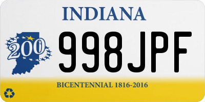 IN license plate 998JPF