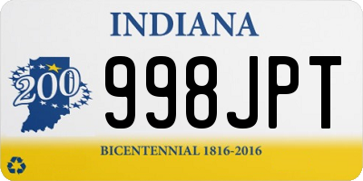 IN license plate 998JPT