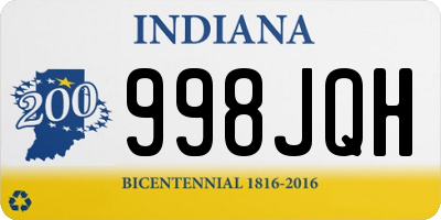 IN license plate 998JQH
