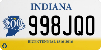 IN license plate 998JQO